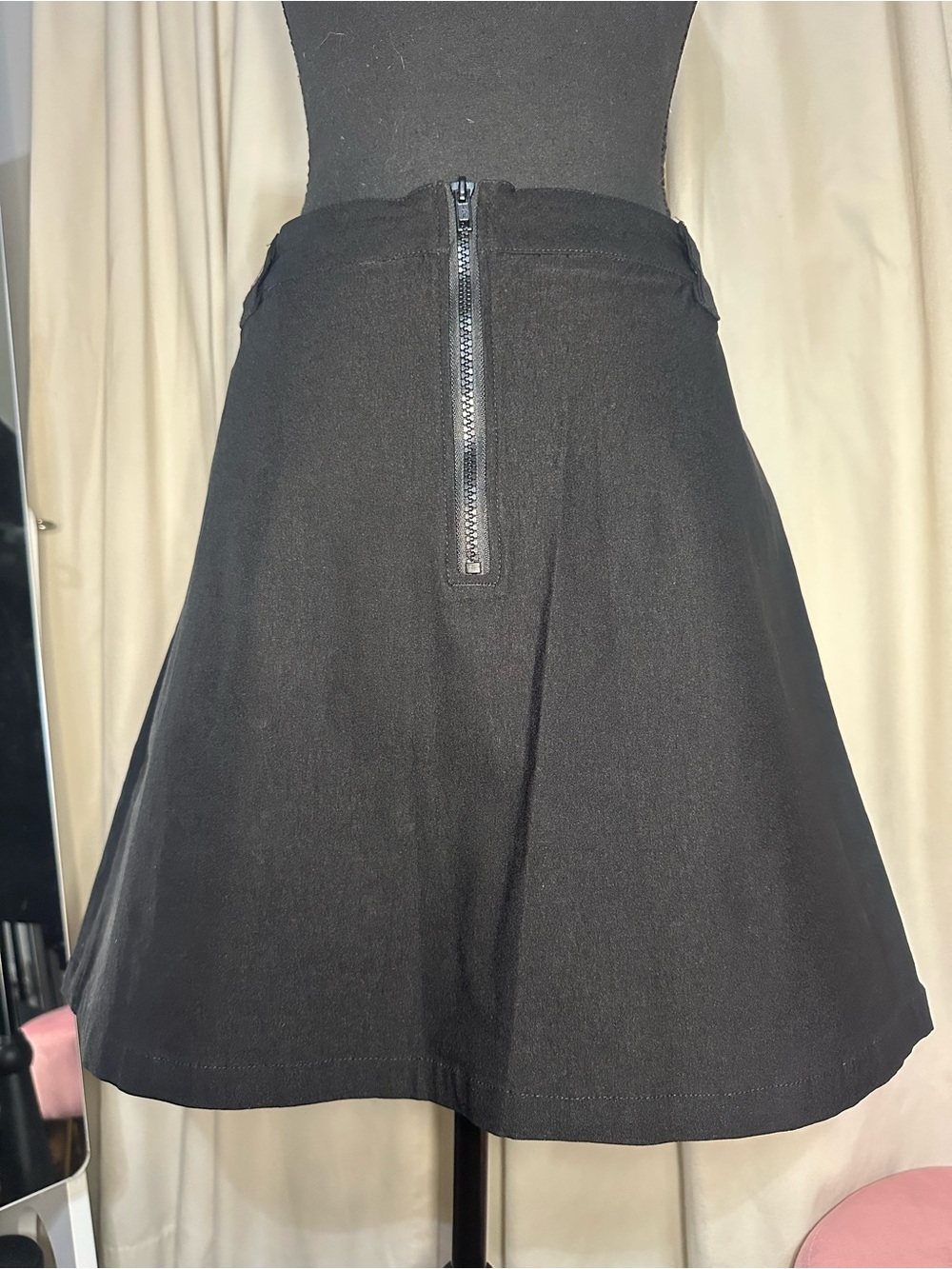 Killstar Black Asymmetrical Skirt with Buckle and Zipper Detail - Picture 3 of 5